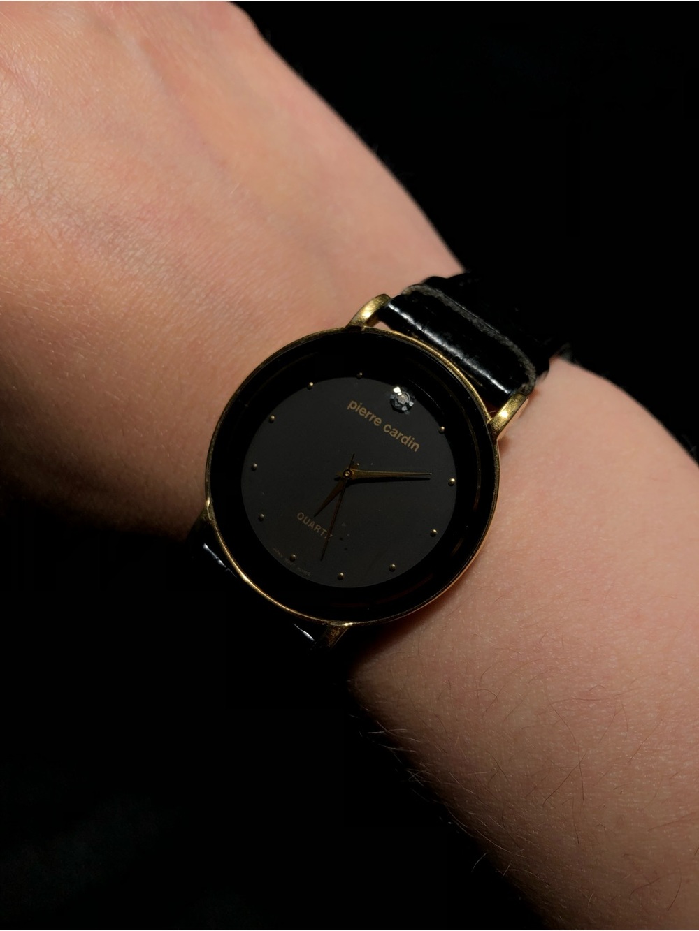Pierre Cardin Black and Gold Dress Watch UNTESTED
